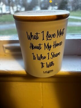 White Candle with Gold Lid - 'What I Love Most'